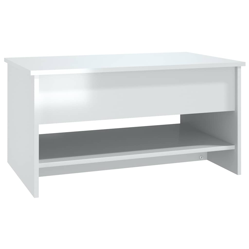 sofabord 80x50x40 cm konstrueret træ hvid højglans