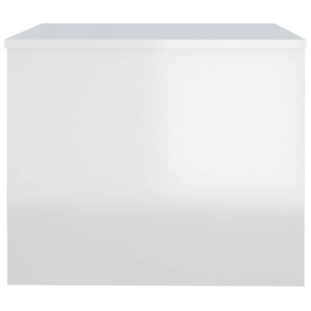 sofabord 80x50x40 cm konstrueret træ hvid højglans