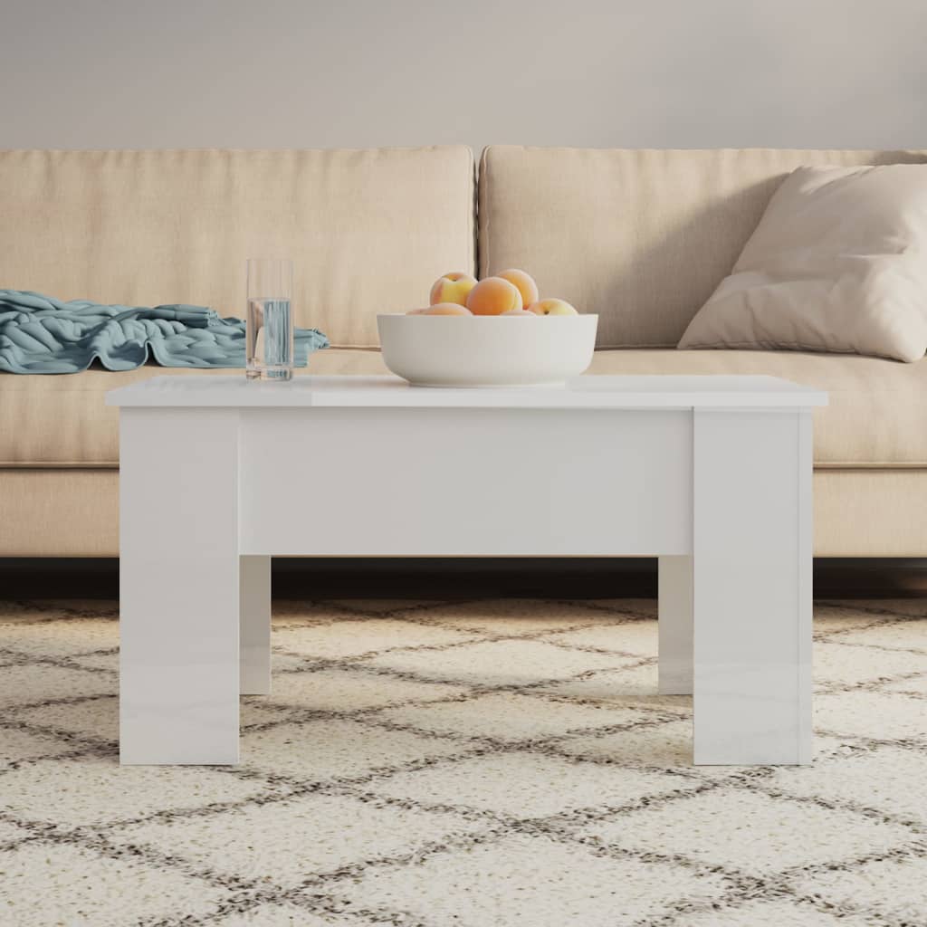 sofabord 79x49x41 cm konstrueret træ hvid højglans