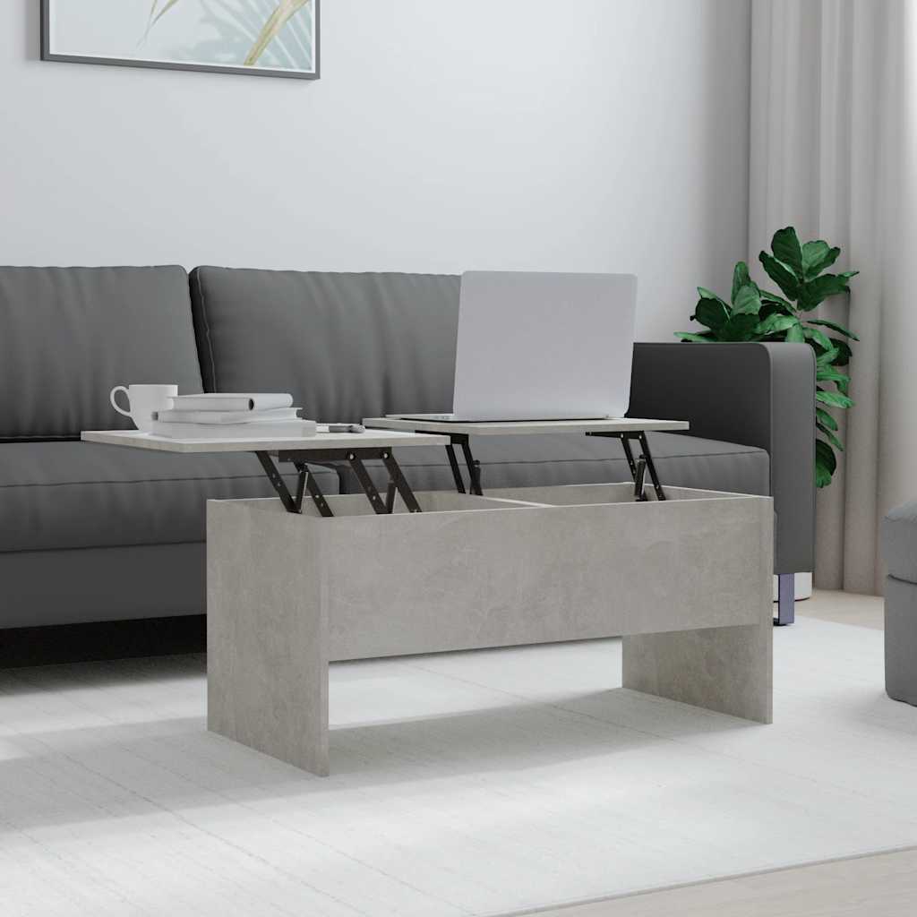 sofabord 102x50,5x46,5 cm konstrueret træ betongrå