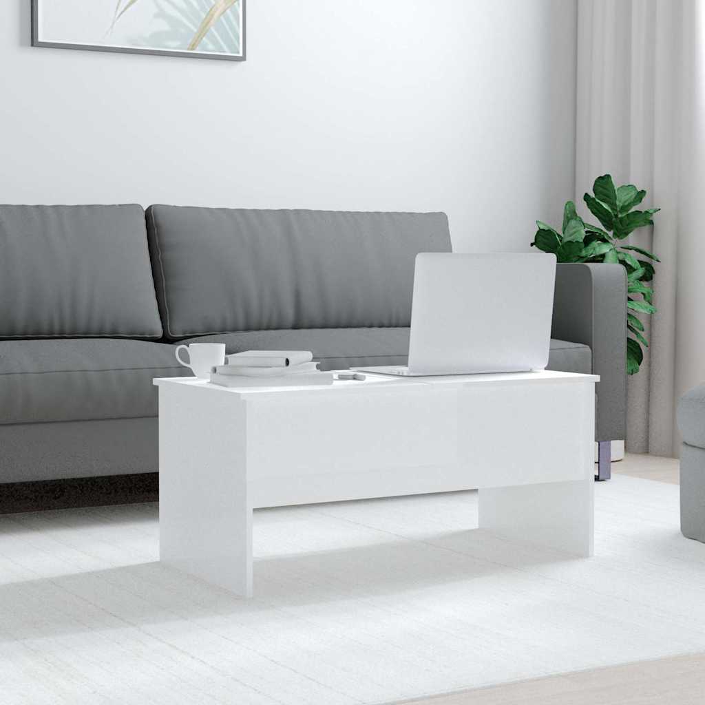 sofabord 102x50,5x46,5 cm konstrueret træ hvid højglans