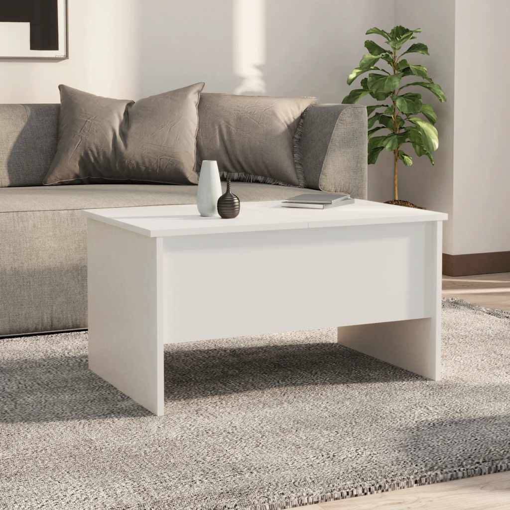 sofabord 80x50x42,5 cm konstrueret træ hvid