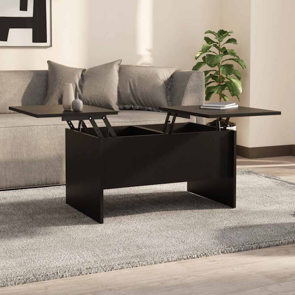 sofabord 80x50x42,5 cm konstrueret træ sort