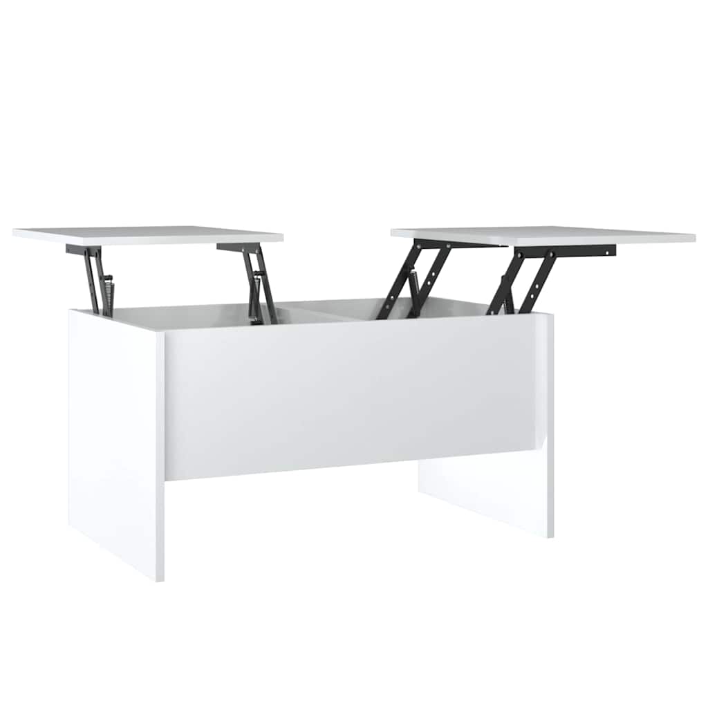 sofabord 80x50x42,5 cm konstrueret træ hvid højglans