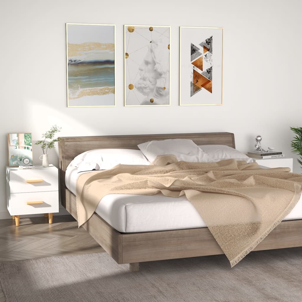 sengeborde 40x35x47,5 cm 2 stk. hvid