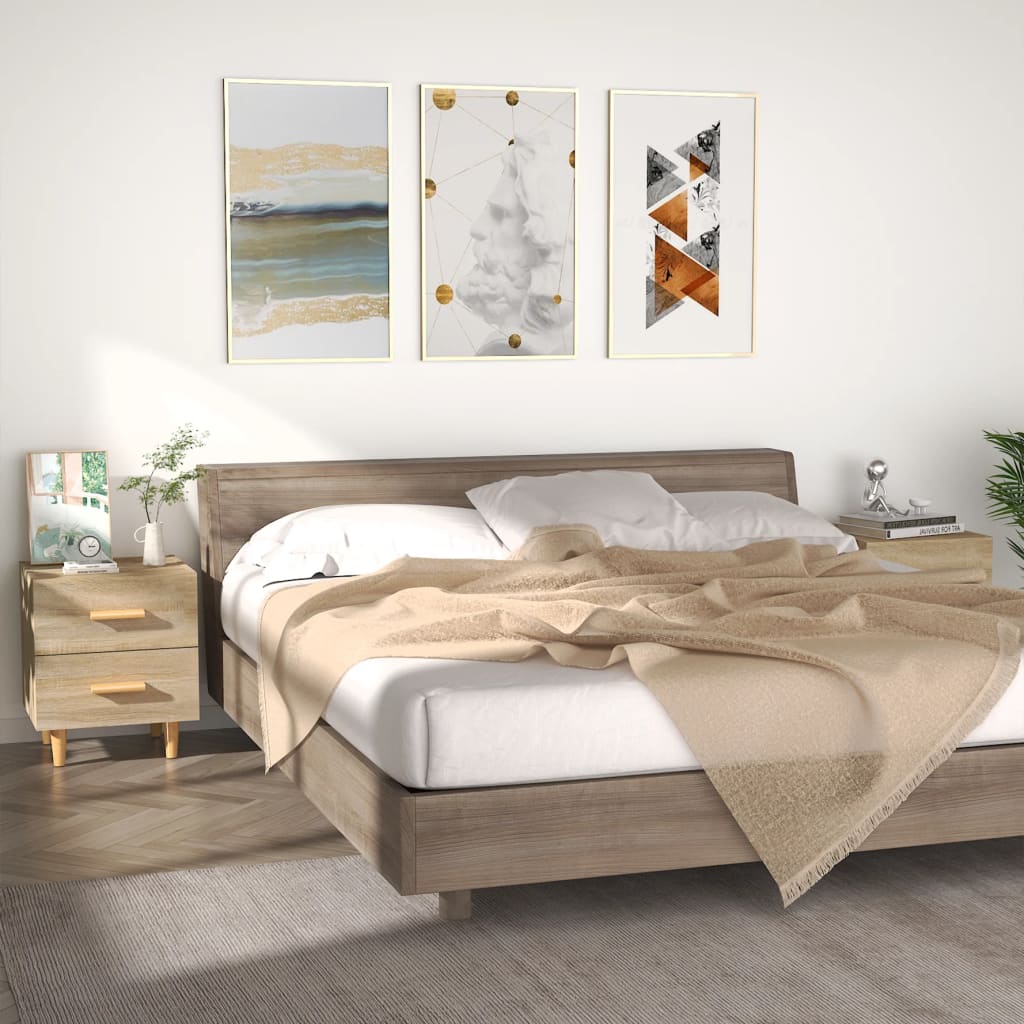 sengeborde 40x35x47,5 cm 2 stk. sonoma-eg