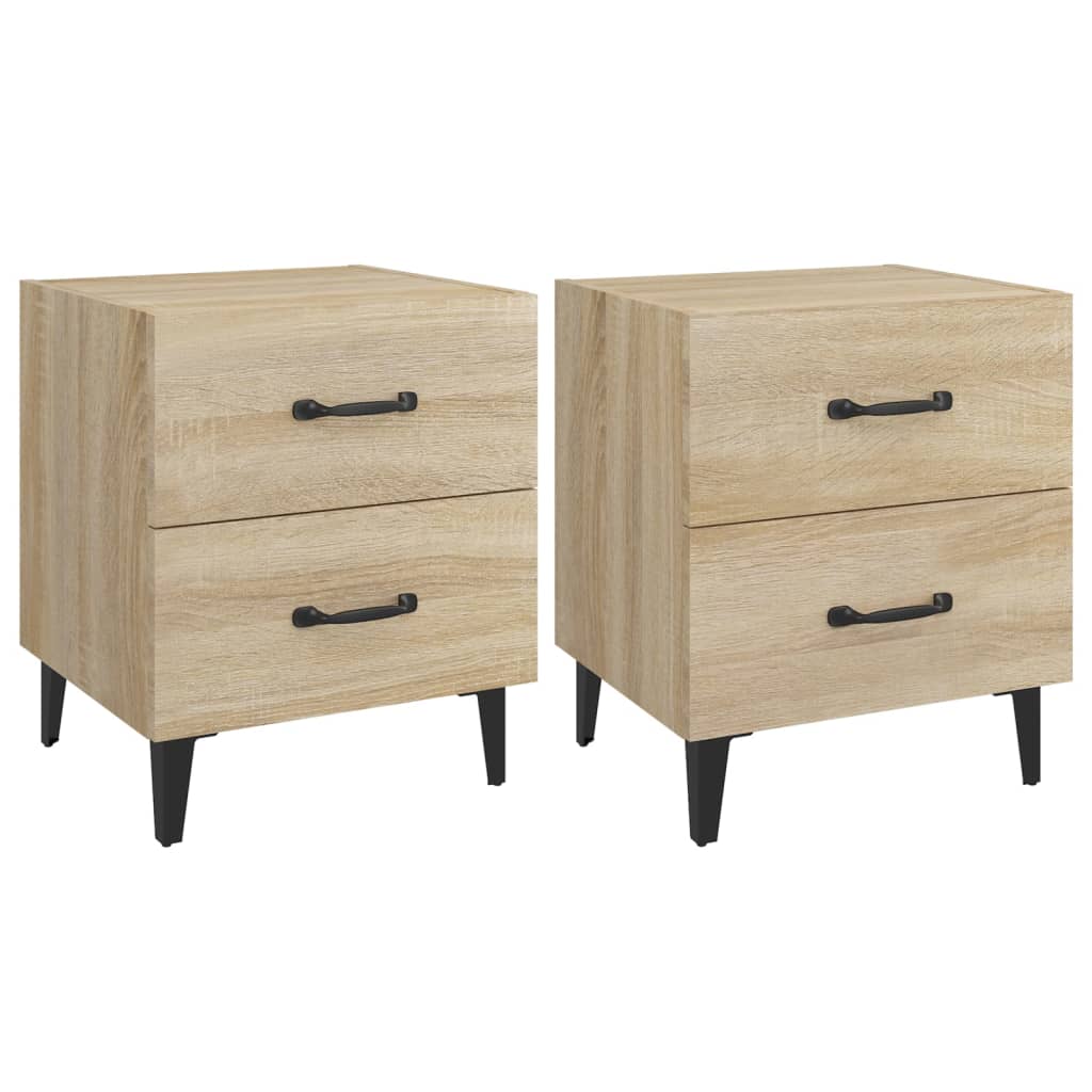 sengeborde 40x35x47,5 cm 2 stk. sonoma-eg