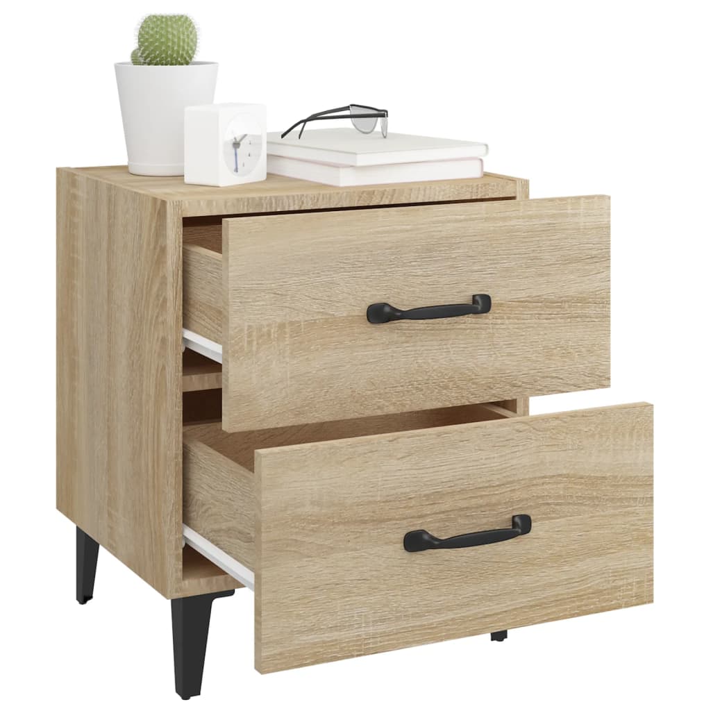 sengeborde 40x35x47,5 cm 2 stk. sonoma-eg