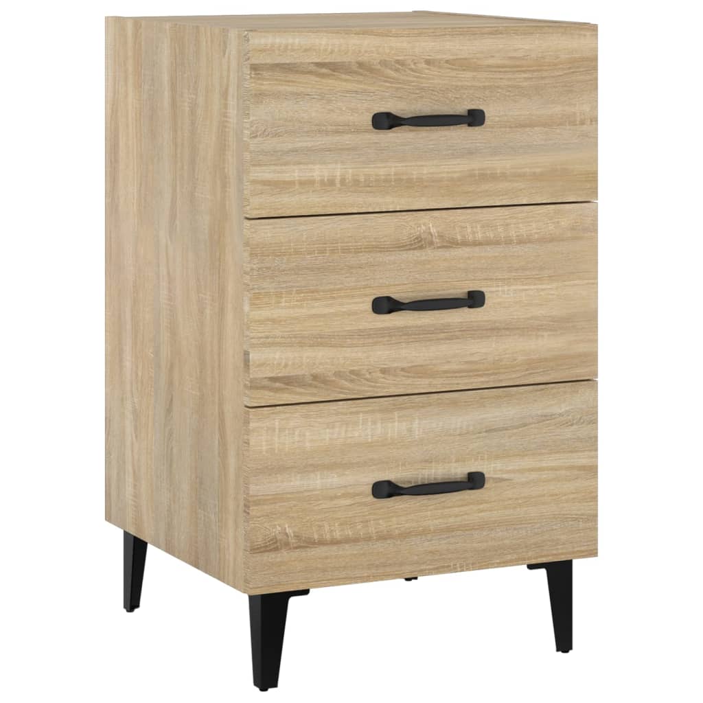 sengebord 40x40x66 cm konstrueret træ sonoma-eg