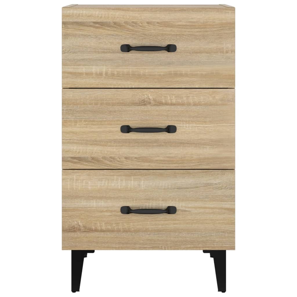 sengebord 40x40x66 cm konstrueret træ sonoma-eg