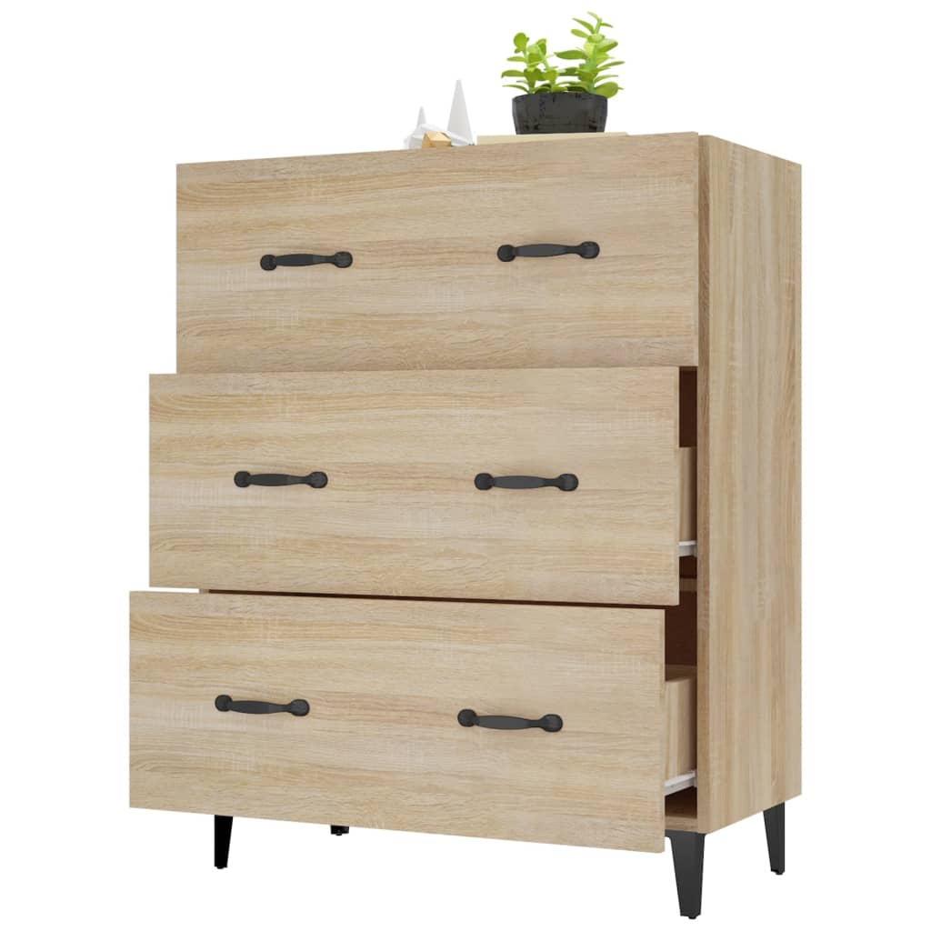 skænk 69,5x34x90 cm konstrueret træ sonoma-eg