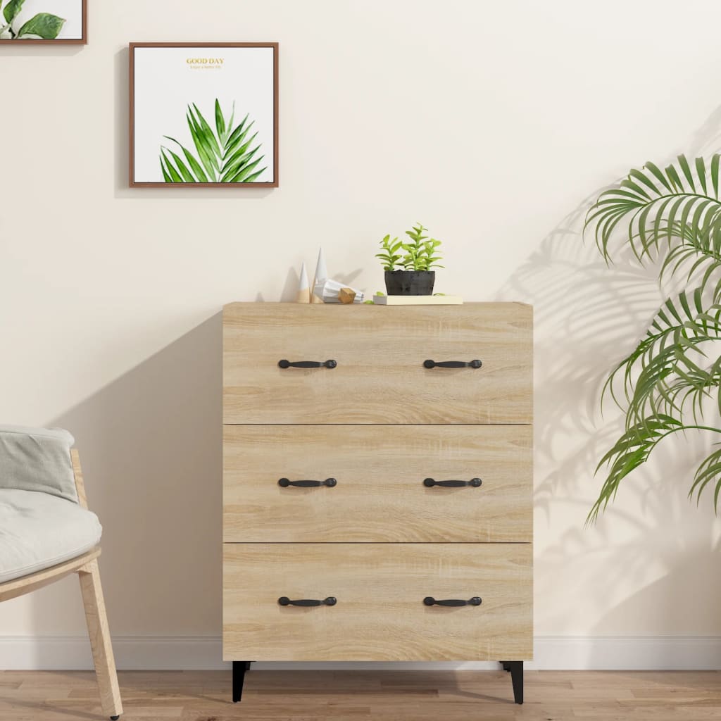 skænk 69,5x34x90 cm konstrueret træ sonoma-eg