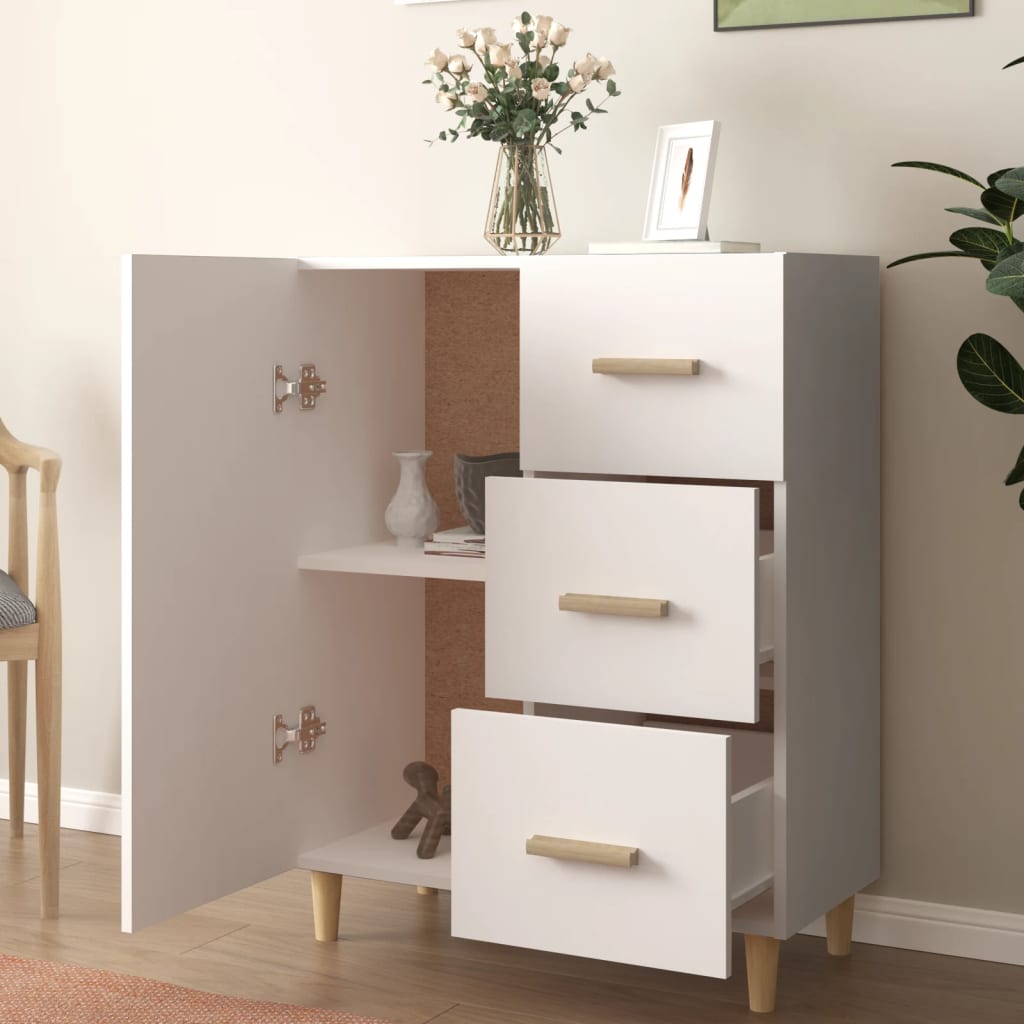 skænk 69,5x34x90 cm konstrueret træ hvid