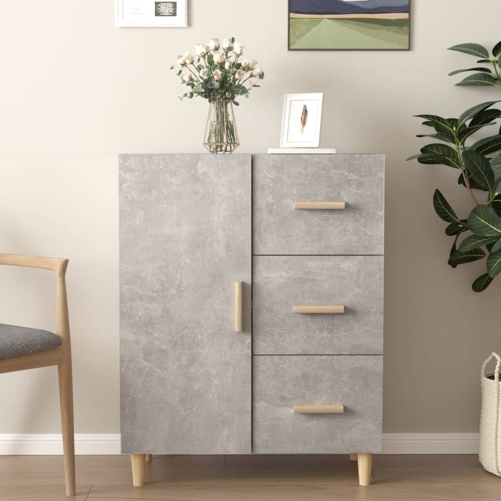 skænk 69,5x34x90 cm konstrueret træ betongrå