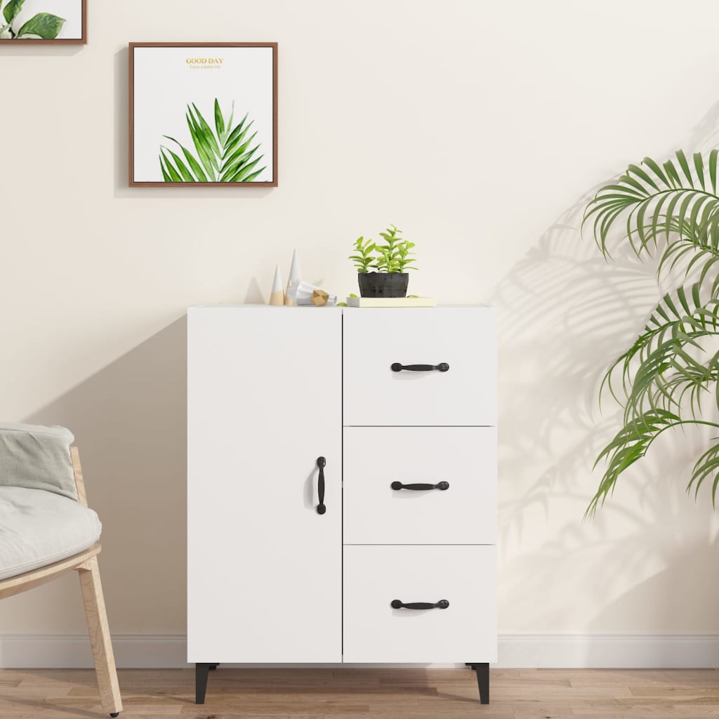 skænk 69,5x34x90 cm konstrueret træ hvid