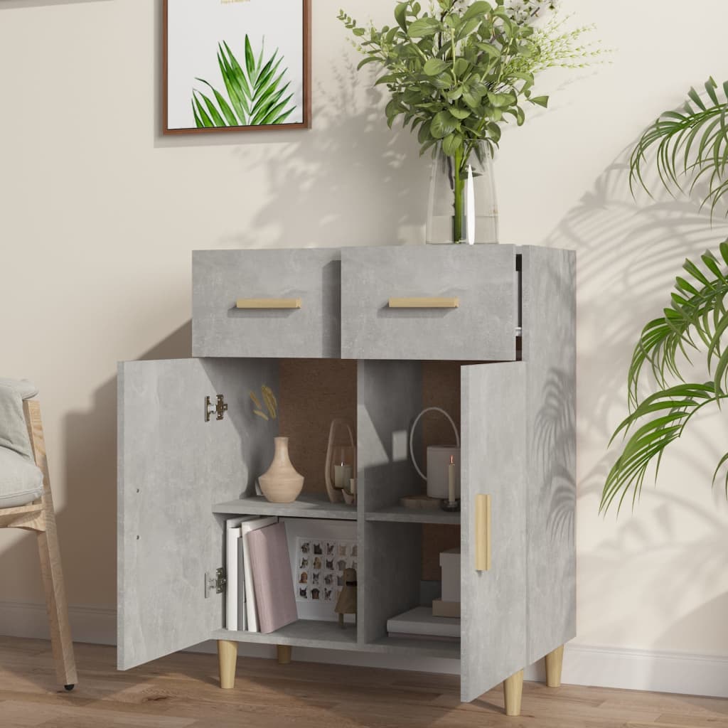 skænk 69,5x34x89 cm konstrueret træ betongrå