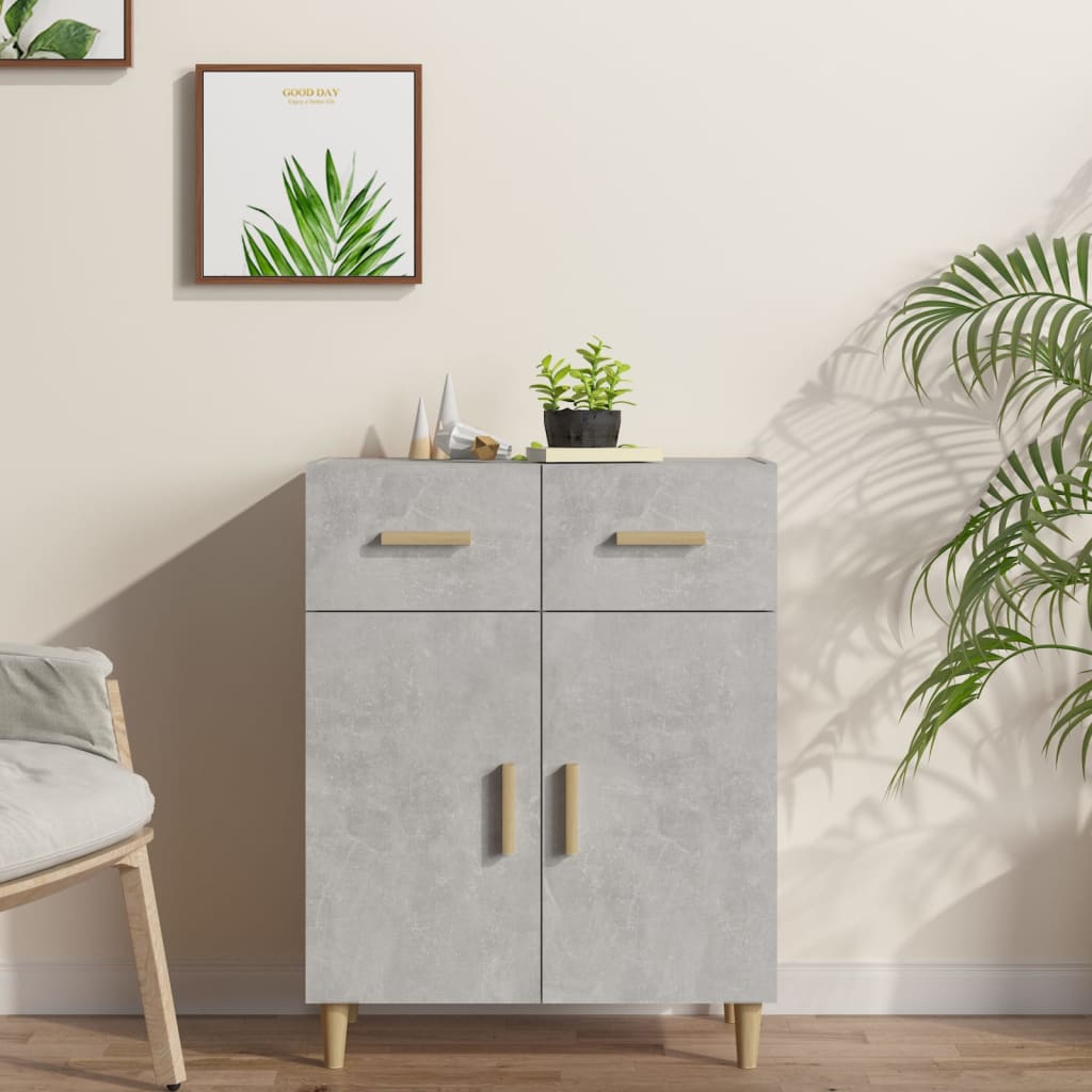 skænk 69,5x34x89 cm konstrueret træ betongrå
