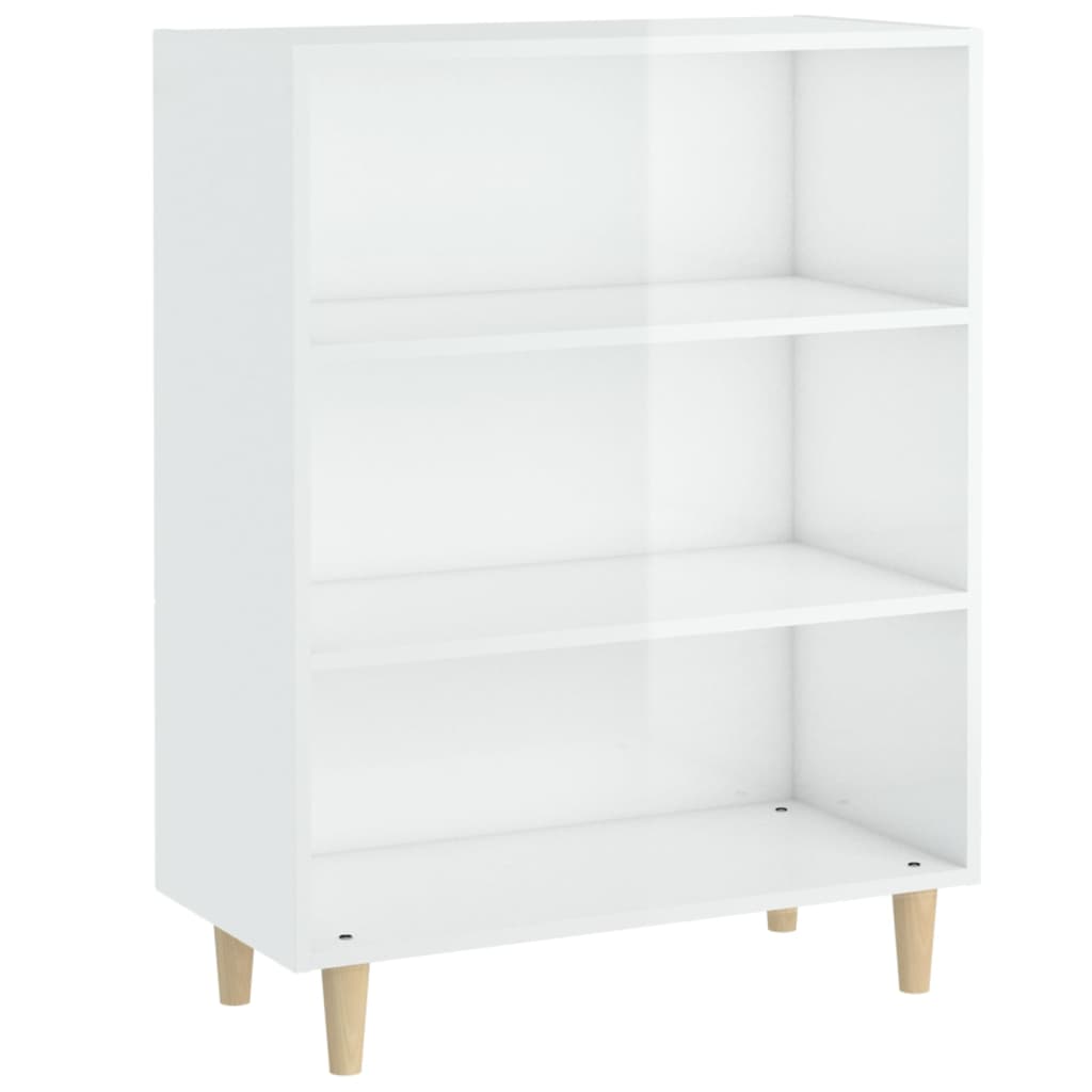 skænk 69,5x32,5x90 cm konstrueret træ hvid højglans