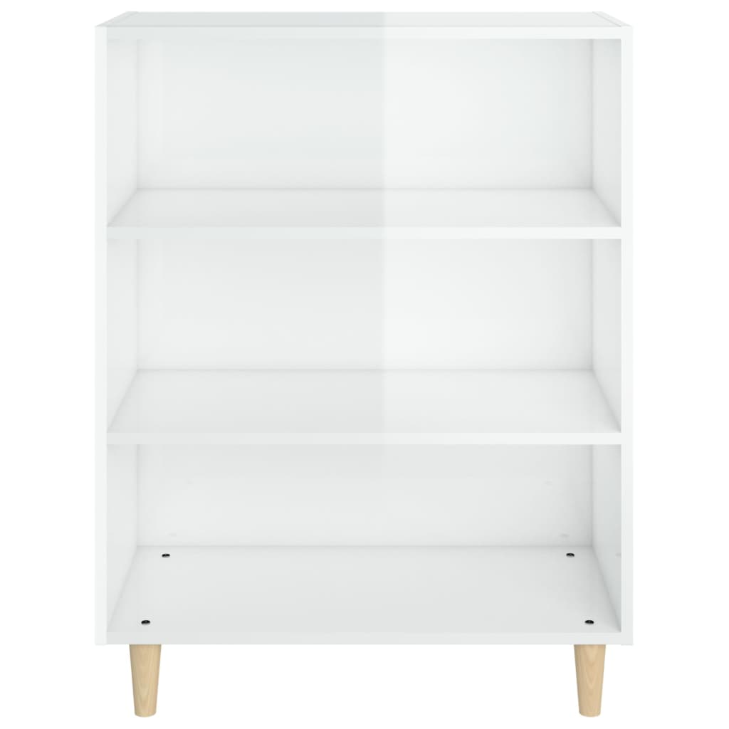skænk 69,5x32,5x90 cm konstrueret træ hvid højglans