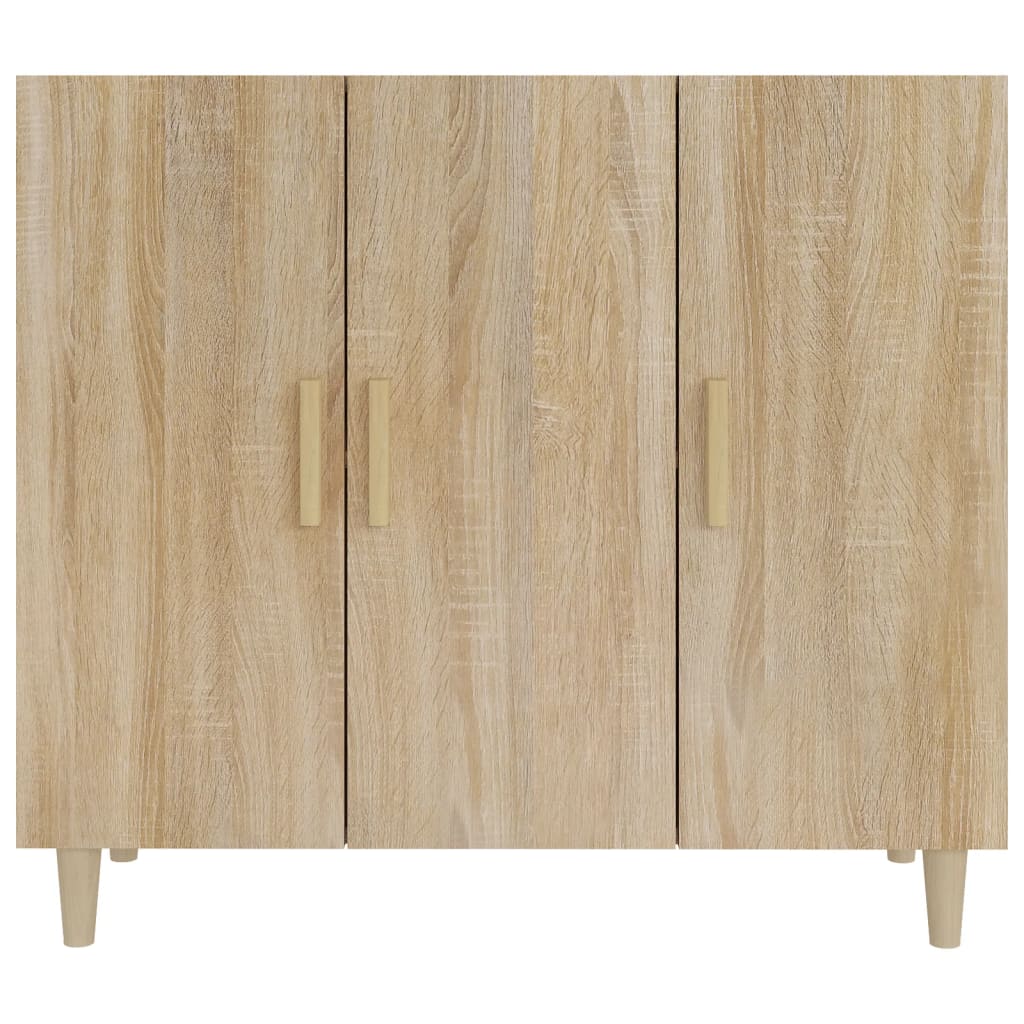 skab 90x34x80 cm konstrueret træ røget egetræsfarve
