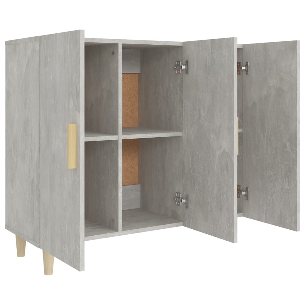 skab 90x34x80 cm konstrueret træ betongrå