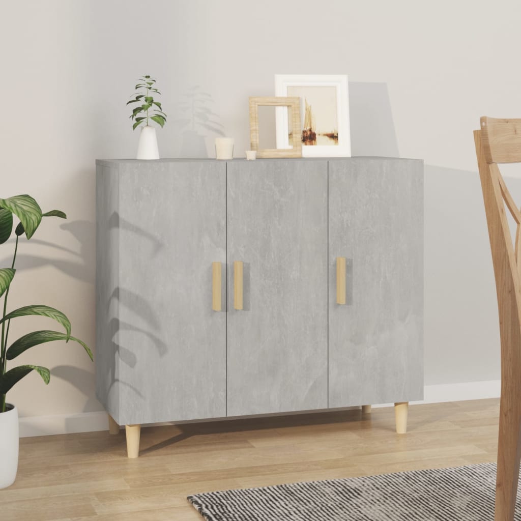 skab 90x34x80 cm konstrueret træ betongrå