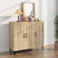 skab 90x34x80 cm konstrueret træ røget egetræsfarve