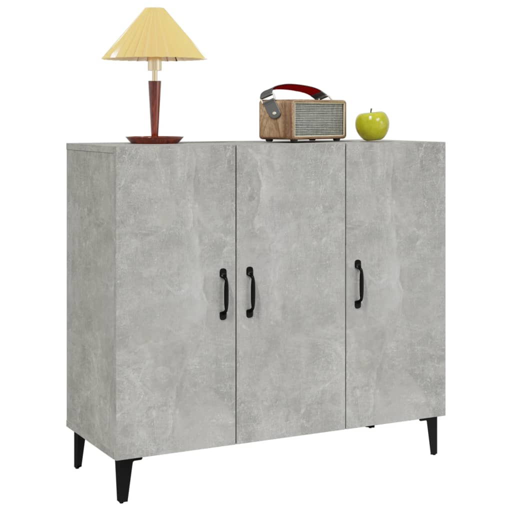 skab 90x34x80 cm konstrueret træ betongrå