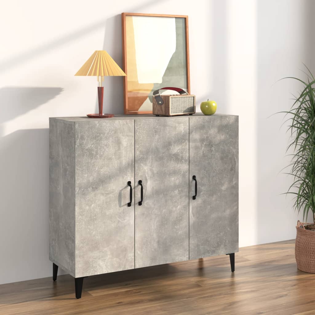 skab 90x34x80 cm konstrueret træ betongrå