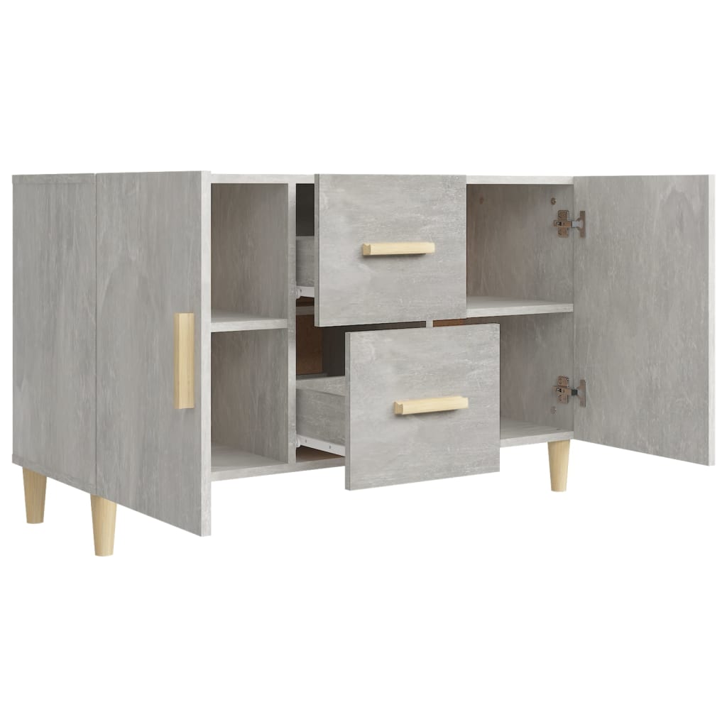 skænk 100x36x60 cm konstrueret træ betongrå