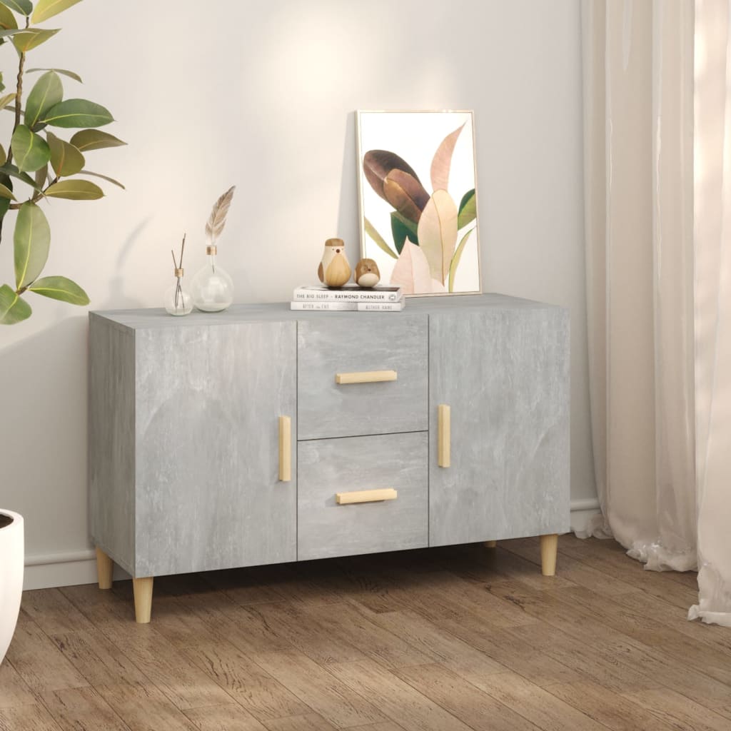 skænk 100x36x60 cm konstrueret træ betongrå