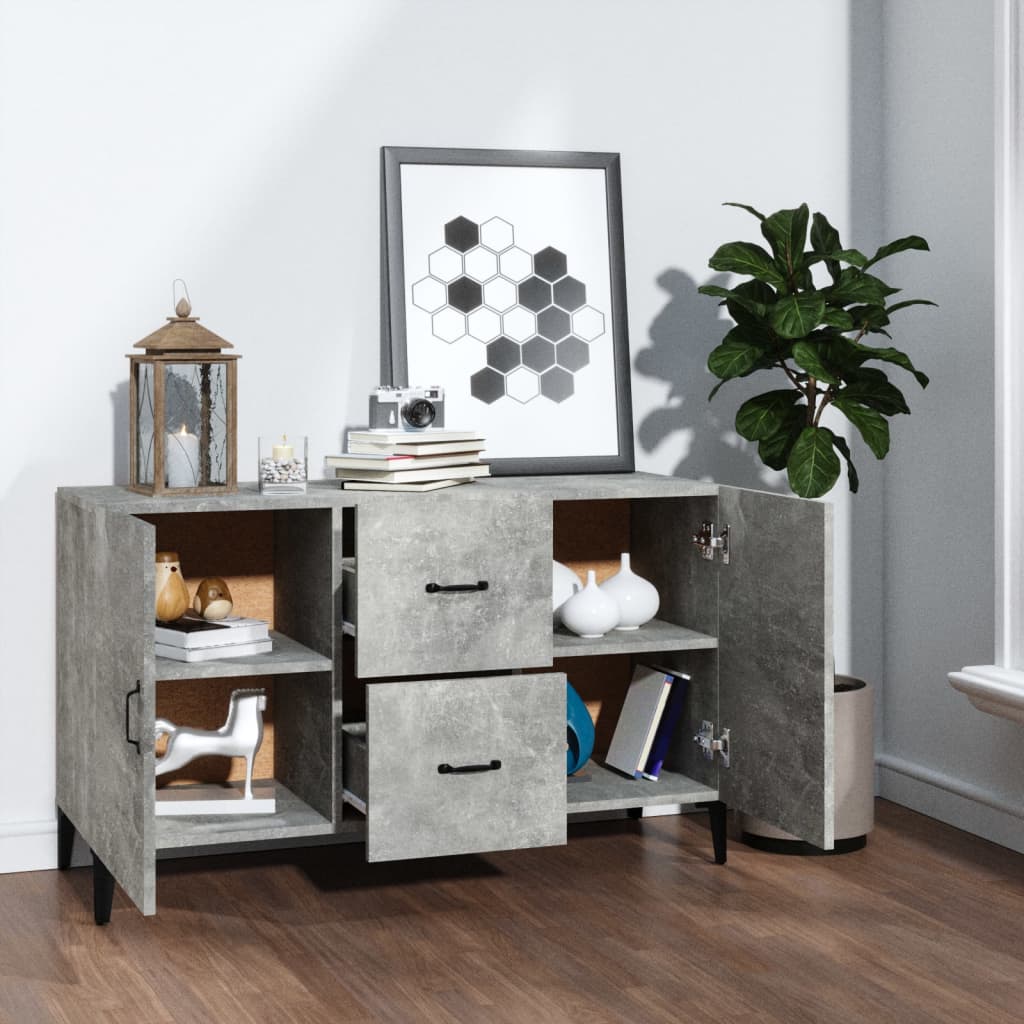 skænk 100x36x60 cm konstrueret træ betongrå