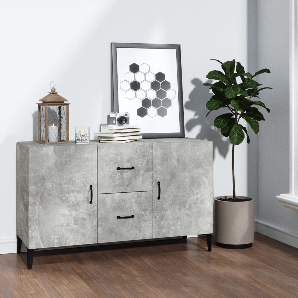 skænk 100x36x60 cm konstrueret træ betongrå