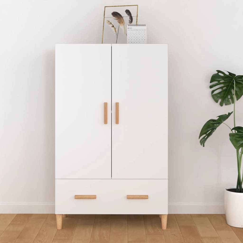 skab 70x31x115 cm konstrueret træ hvid