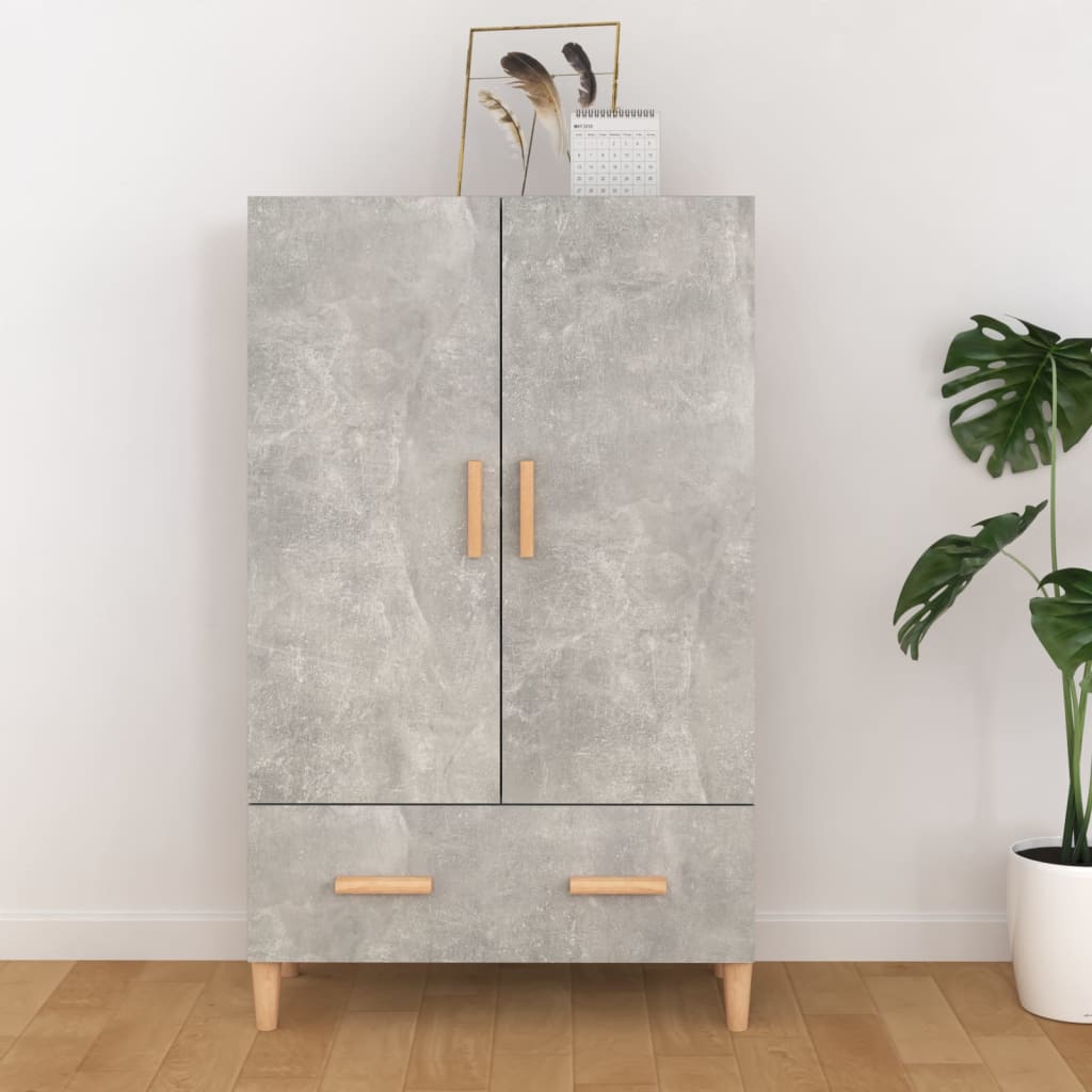skab 70x31x115 cm konstrueret træ betongrå