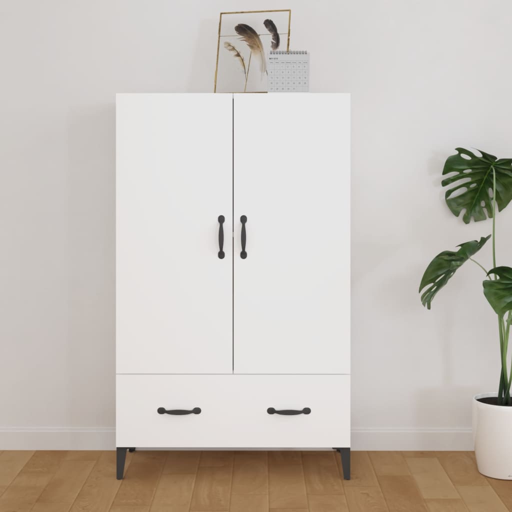 skab 70x31x115 cm konstrueret træ hvid