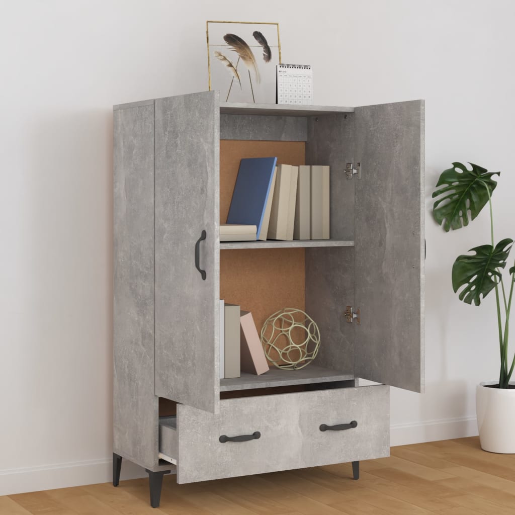 skab 70x31x115 cm konstrueret træ betongrå