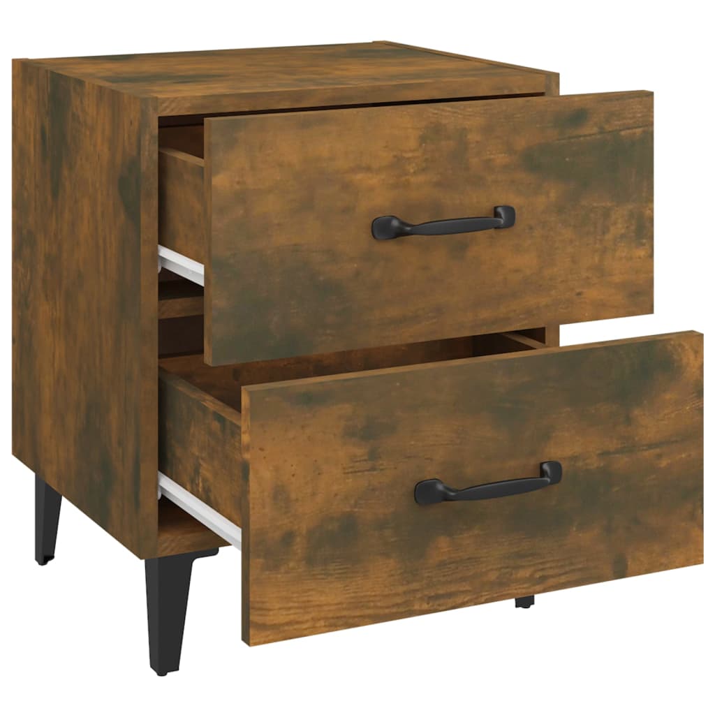 sengeborde 2 stk. 40x35x47,5 cm røget egetræsfarve