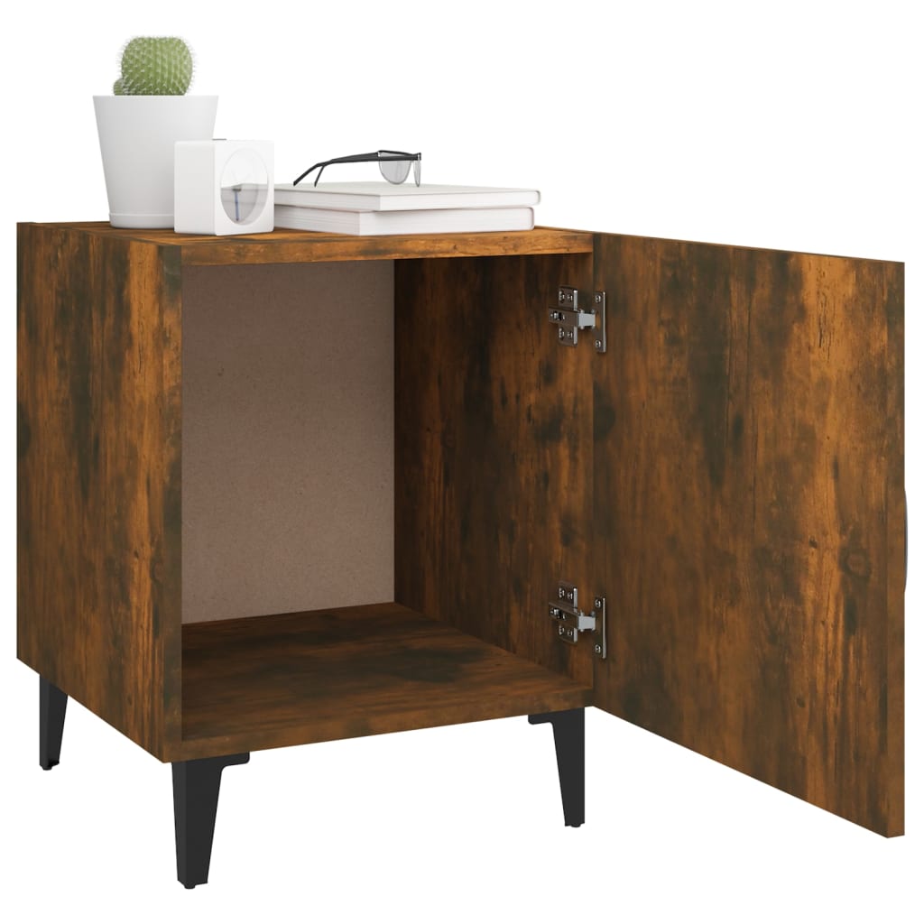 sengebord konstrueret træ røget egetræsfarve