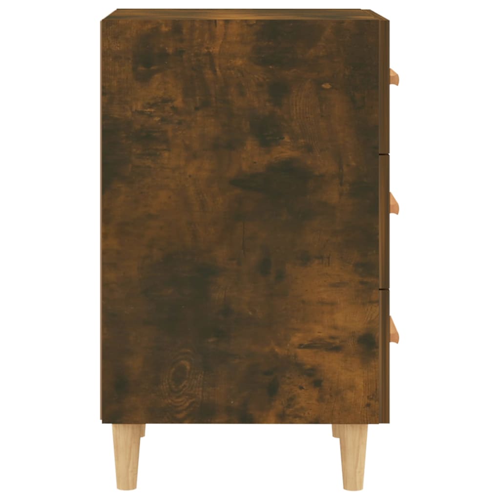 sengebord 40x40x66 cm konstrueret træ røget egetræsfarve