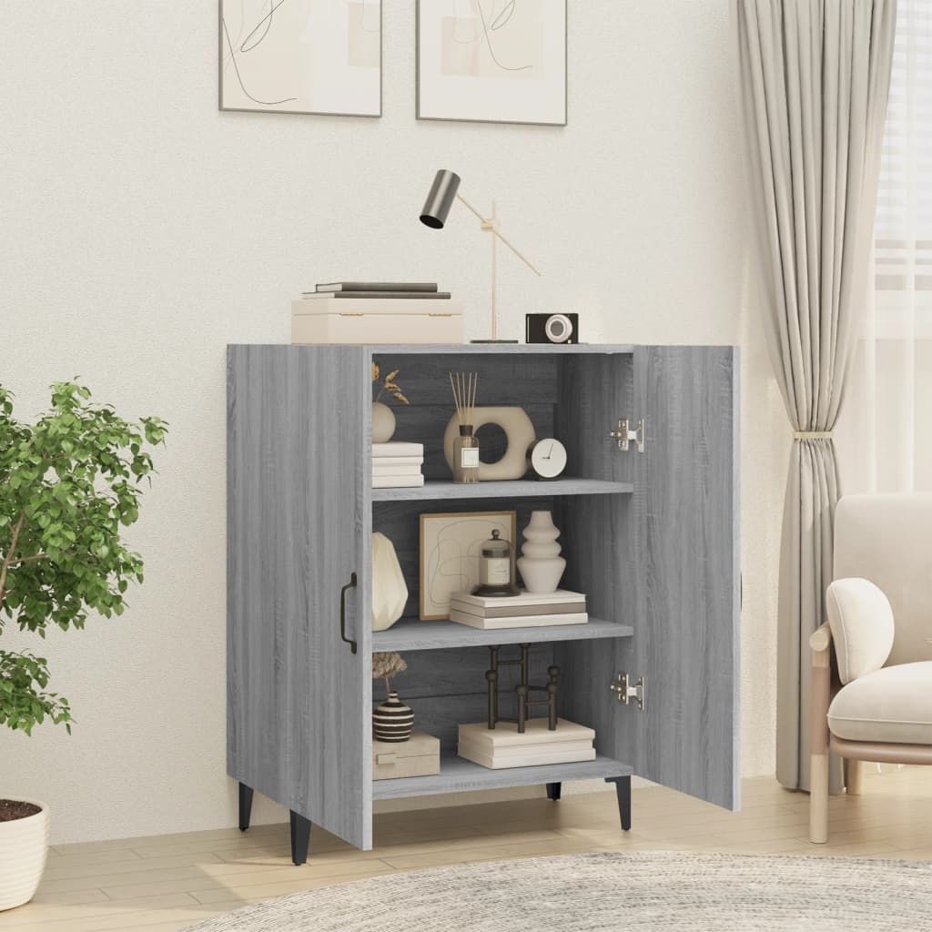 skænk 70x34x90 cm konstrueret træ grå sonoma-eg