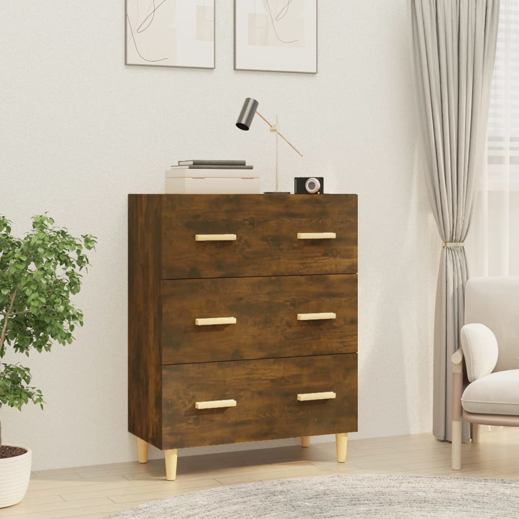 skænk 70x34x90 cm konstrueret træ røget egetræsfarve