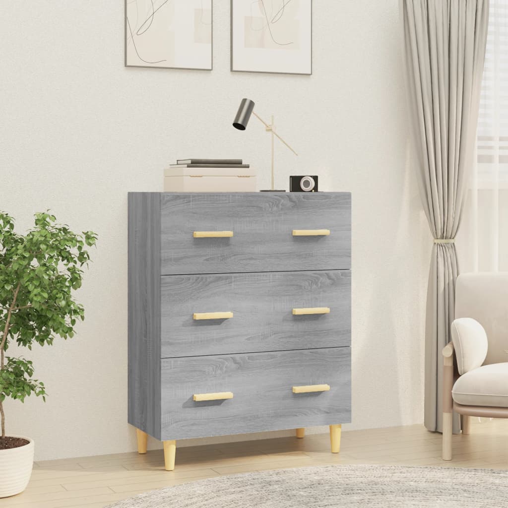 skænk 70x34x90 cm konstrueret træ grå sonoma-eg
