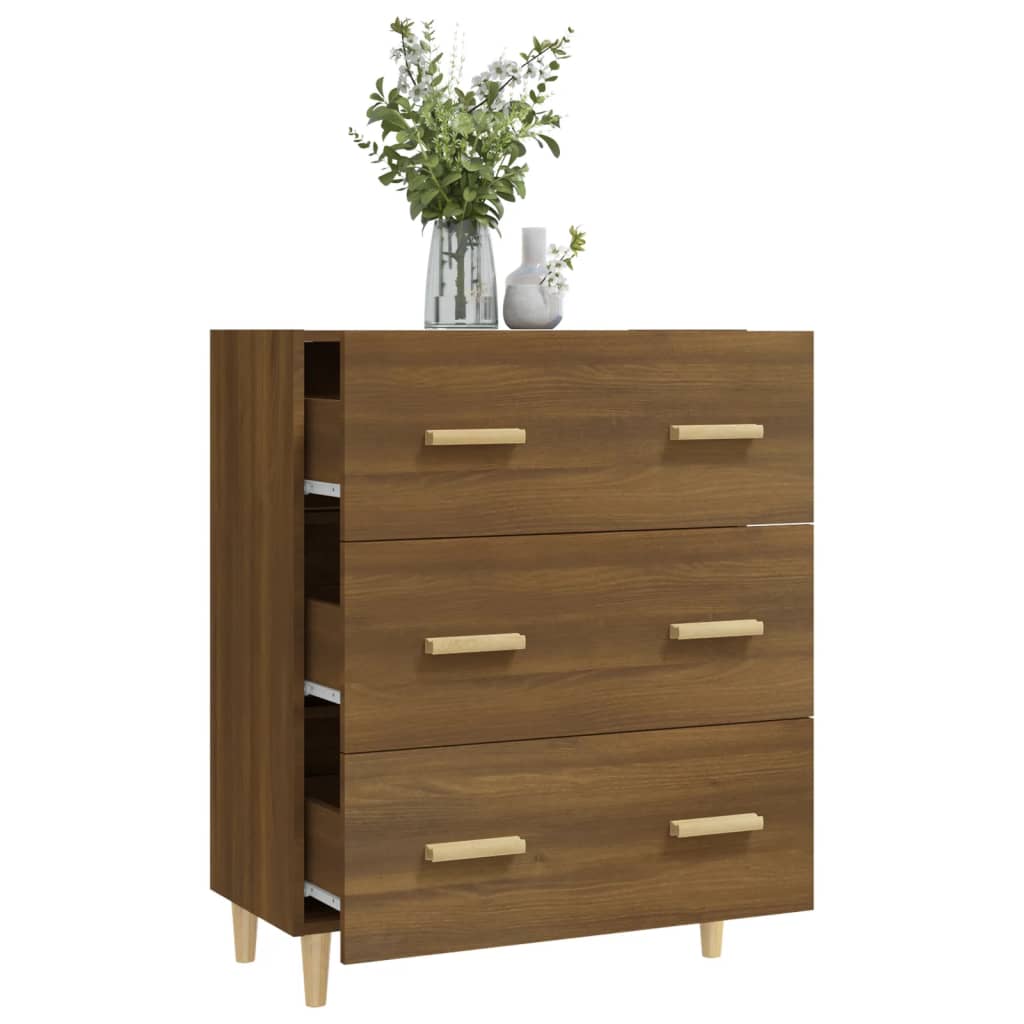 skænk 70x34x90 cm konstrueret træ brun egetræsfarve
