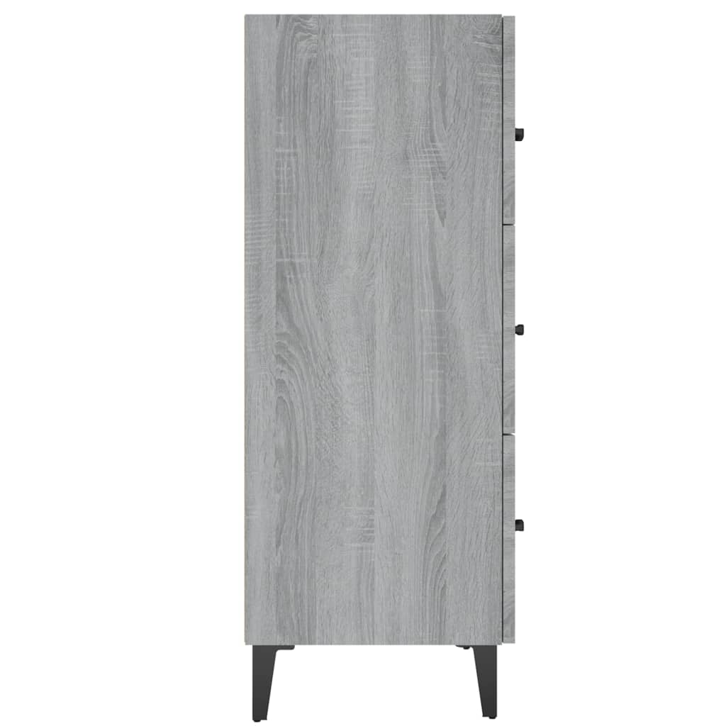 skænk 69,5x34x90 cm konstrueret træ grå sonoma-eg