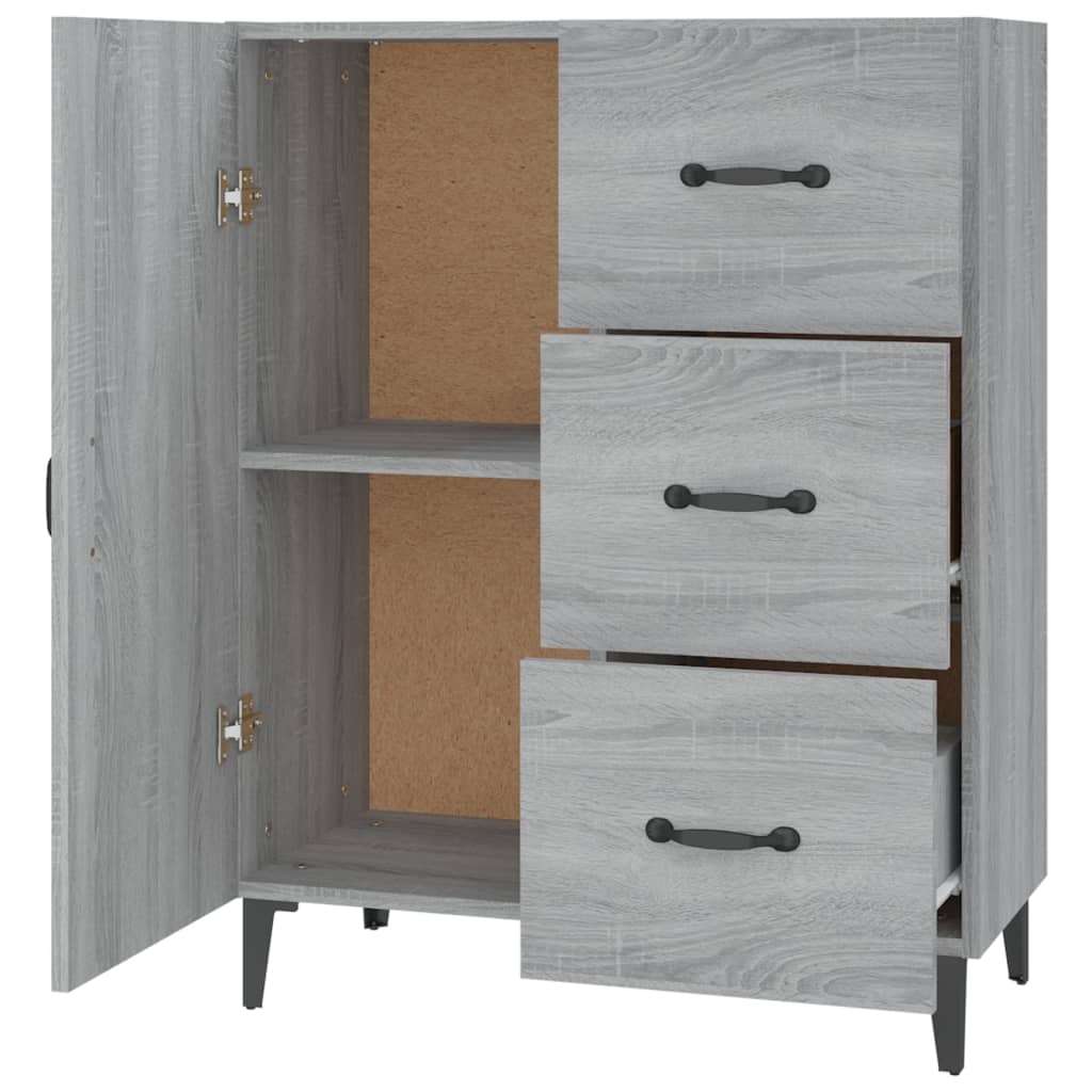 skænk 69,5x34x90 cm konstrueret træ grå sonoma-eg
