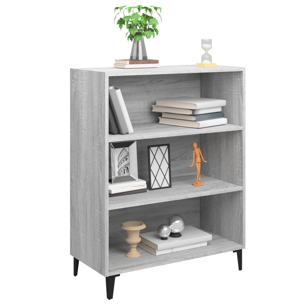 skænk 69,5x32,5x90 cm konstrueret træ grå sonoma-eg