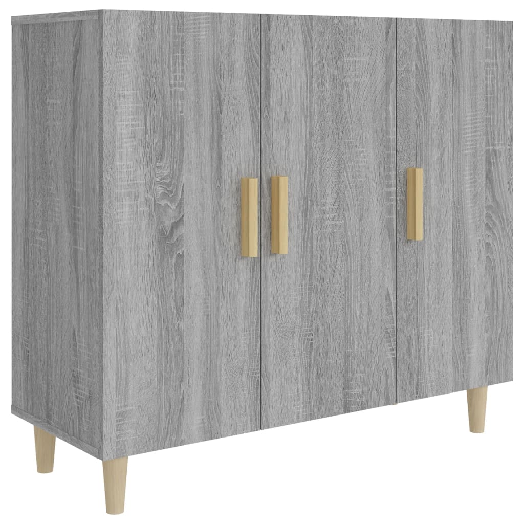 skab 90x34x80 cm konstrueret træ grå sonoma-eg