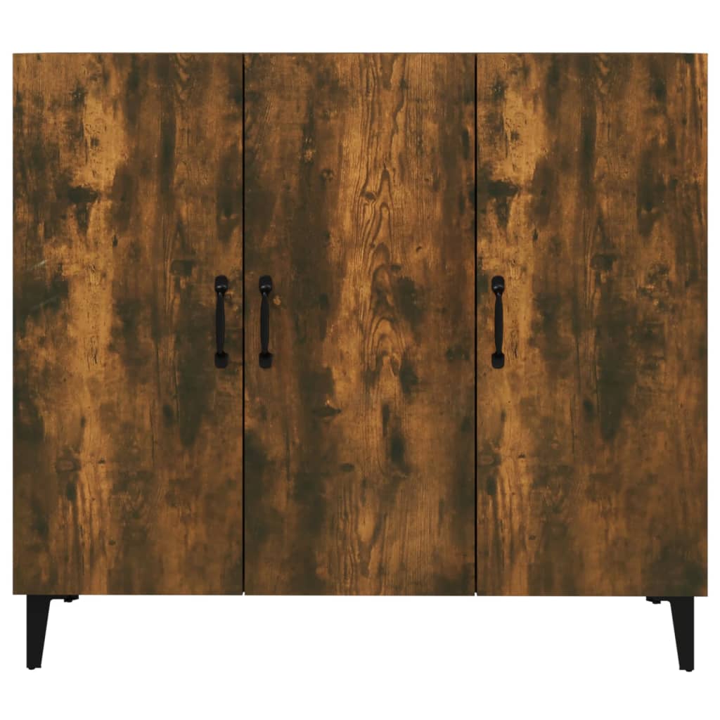 skab 90x34x80 cm konstrueret træ røget egetræsfarve