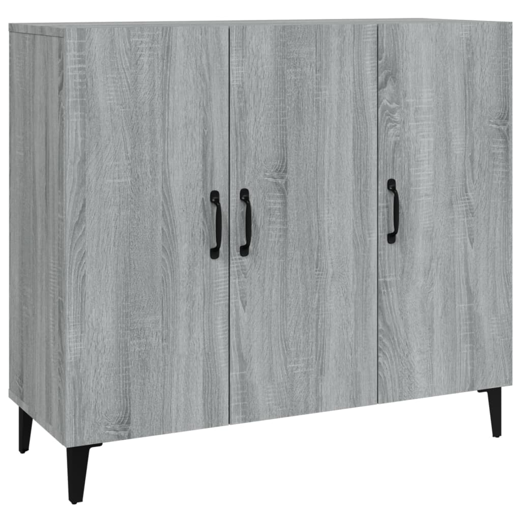 skab 90x34x80 cm konstrueret træ grå sonoma-eg